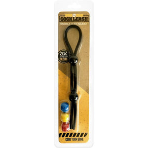 Boneyard Adjustable Double Cock Ring - Black 