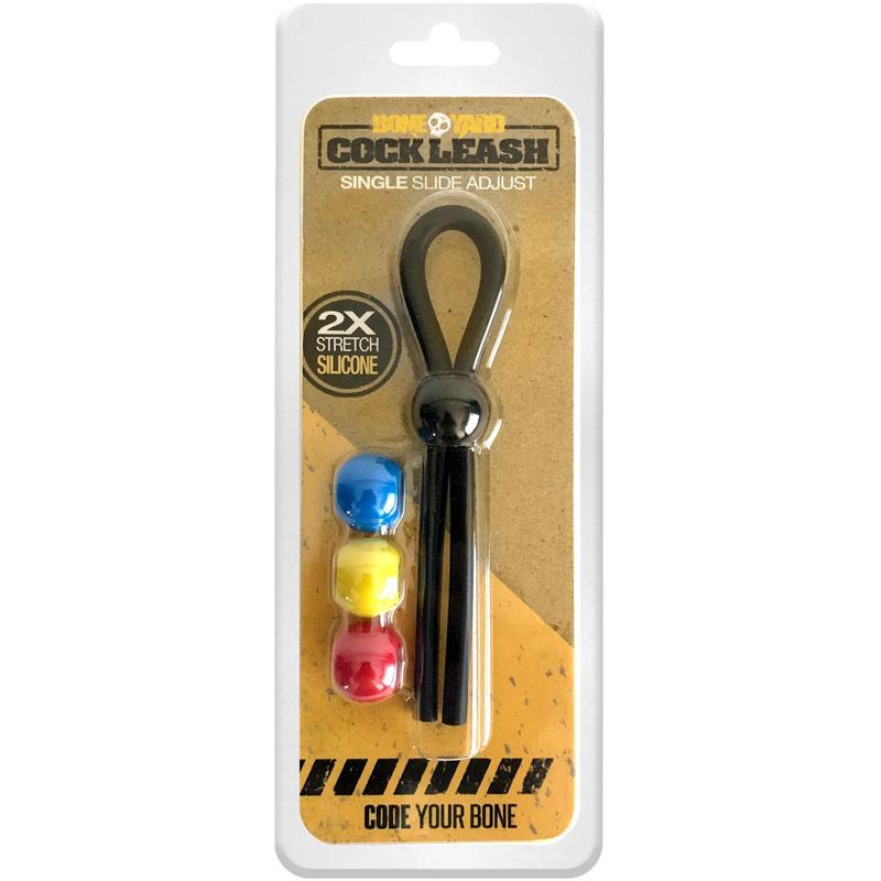 Boneyard Adjustable Cock Leash Single Ring - Black 