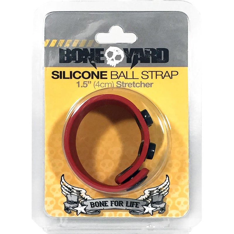 Boneyard Silicone Red Adjustable Ball Stretcher Ring