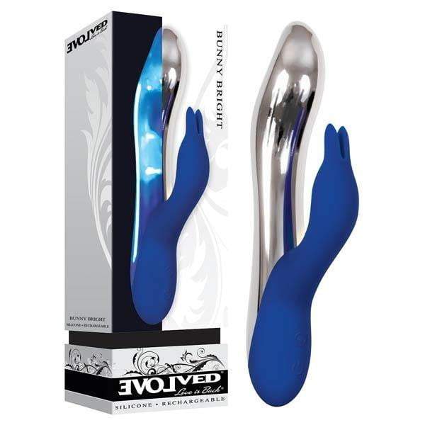 Bunny Bright - Blue/Silver USB Rechargeable Rabbit Vibrator with Mood Lighting