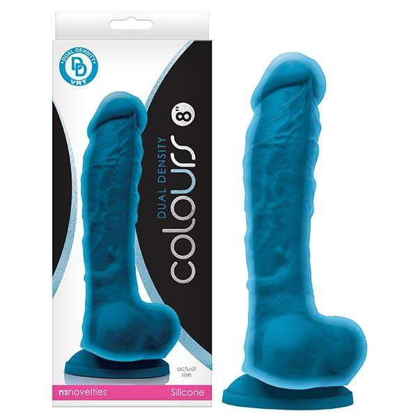 Colours Dual Density Blue 8 Inch Dong with Suction Cup