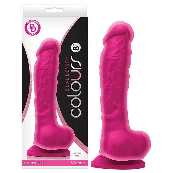 Colours Dual Density Pink 8 Inch Dong with Suction Cup