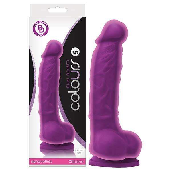 Colours Dual Density Purple 5 Inch Dong with Suction Cup