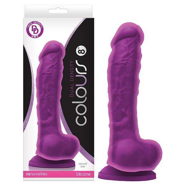 Colours Dual Density Purple 8 Inch Dong with Suction Cup