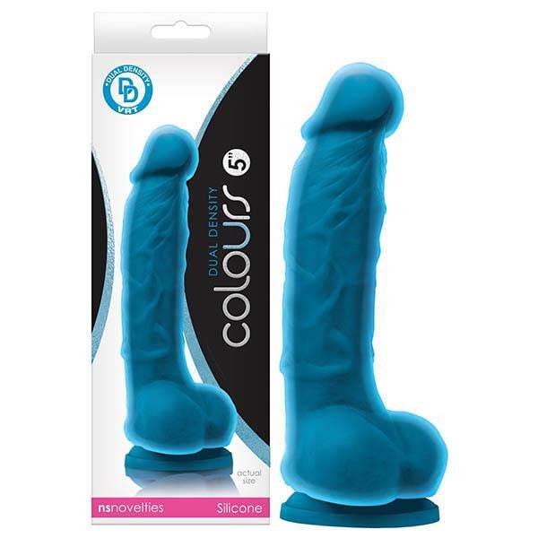 Colours Dual Density Realistic 5 Inch Blue Dong with Suction Cup