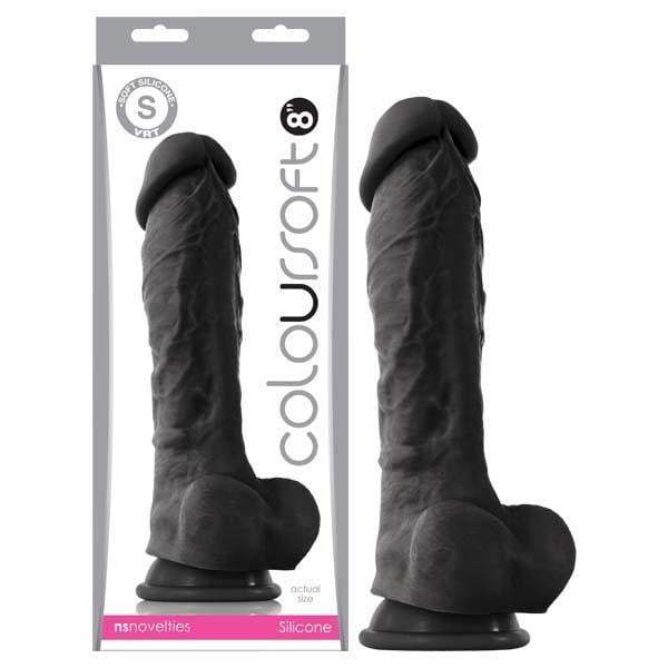 ColourSoft - 8'' Soft Dildo - Black 20.3 cm (8'') Dong