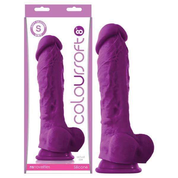 ColourSoft Purple 8 Inch Soft Dildo with Suction Cup