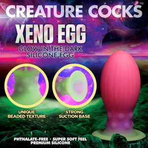 Creature Cocks Large Xeno Fantasy Egg - Pink Glow in Dark