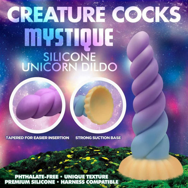 Creature Cocks Mystique Fantasy Unicorn Dildo - Coloured