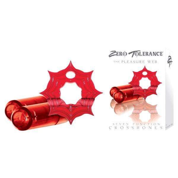 Crossbones - The Pleasure Web Red Vibrating Cock Ring