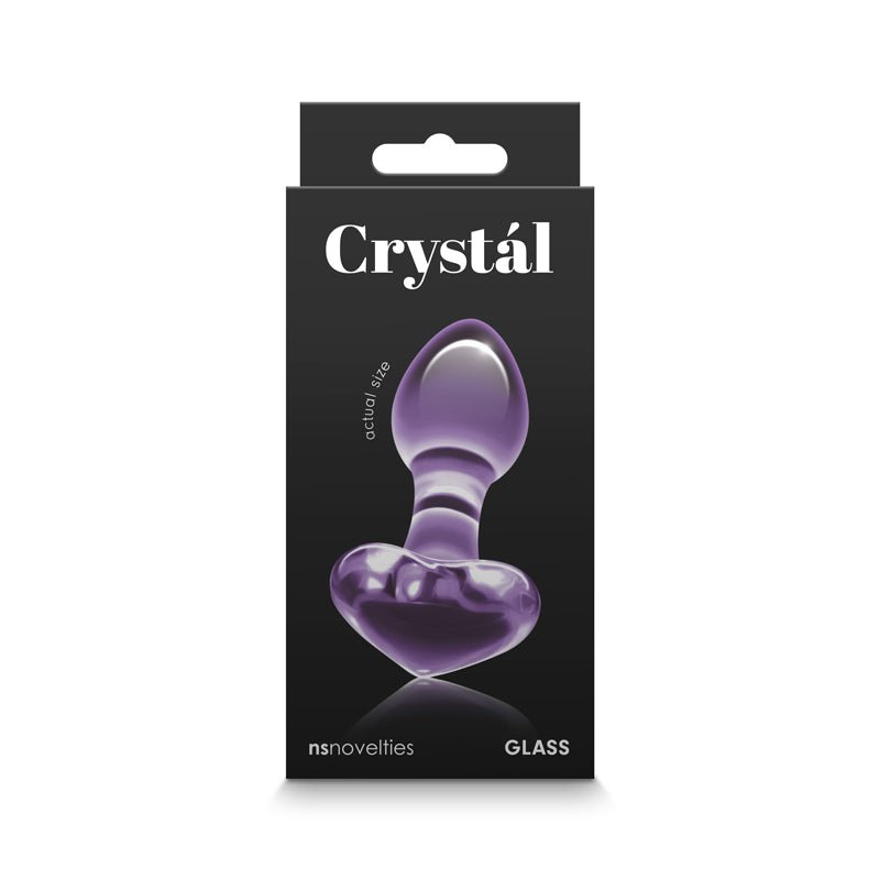 Crystal Heart - Purple 9cm Glass Butt Plug