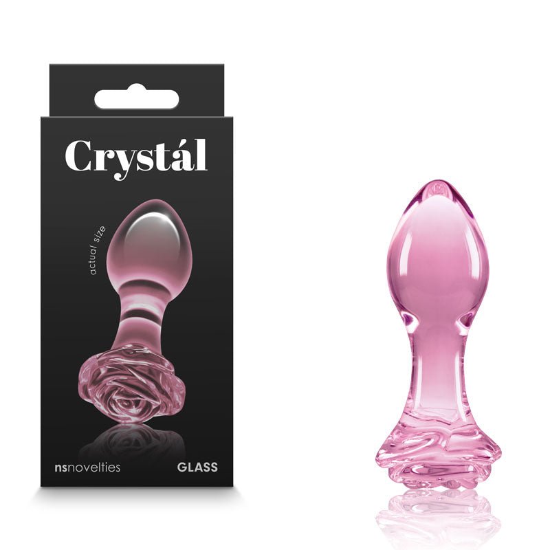 Crystal Rose - Pink 9 cm Glass Butt Plug