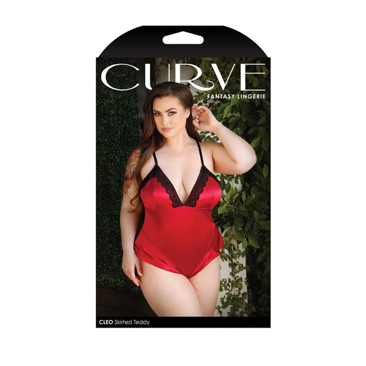 CURVE CLEO Skirted Teddy - Red - 1X/2X