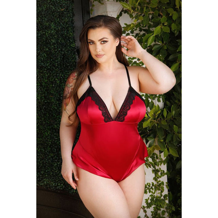 CURVE CLEO Skirted Teddy - Red - 3X/4X