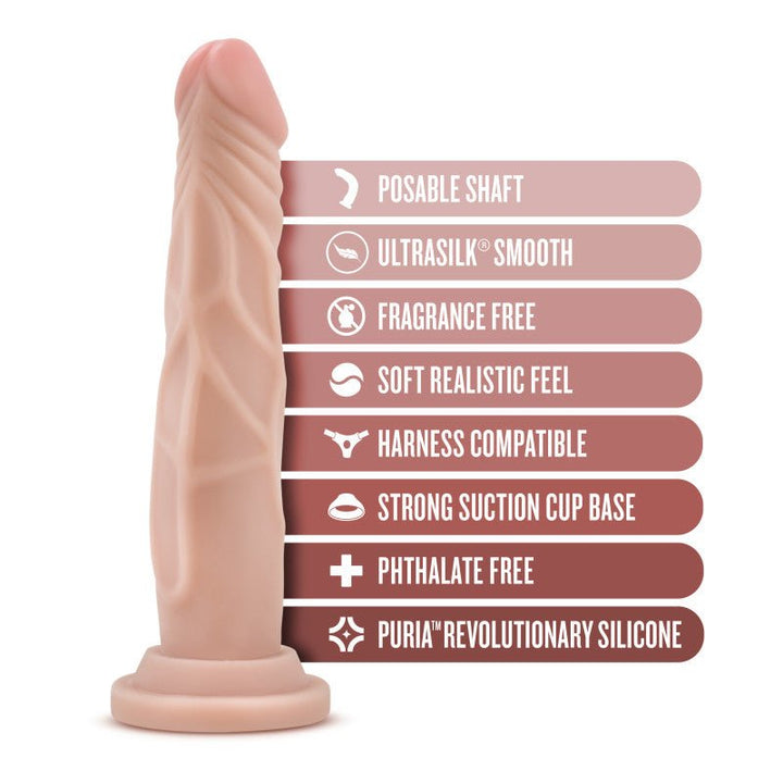 Dr. Skin Silicone Dr. Carter 7 Inch Poseable Dildo - Flesh