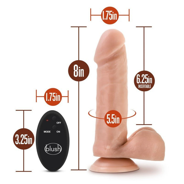 Dr. Skin Vibrating 8 Inch Dildo with Wireless Remote  - Flesh
