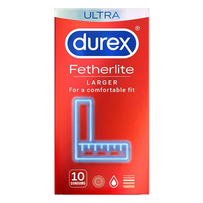 Durex Fetherlite Ultra Larger Feel Condoms - 10 Pack