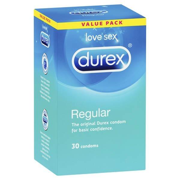 Durex Regular Lubed Condoms - 30 Pack