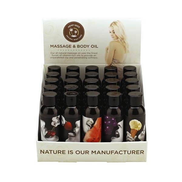 Edible Massage & Body Oil - Flavoured Massage Oils - Counter Display of 25