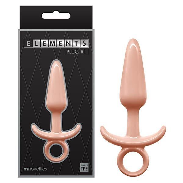 Elements #1 Flesh 4.1 Inch Butt Plug with Ring Pull