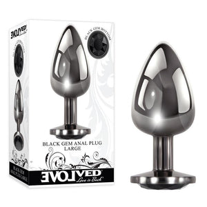 Evolved Metallic Large Anal Plug with Black Gem 