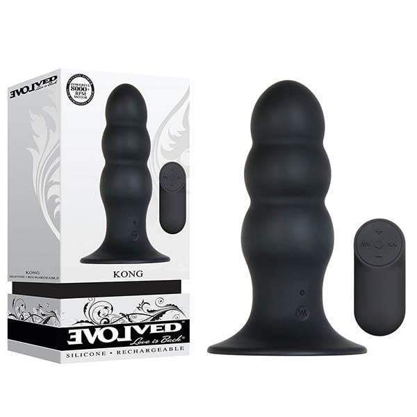 Evolved Kong Large Black Butt Plug with Wireless Remote