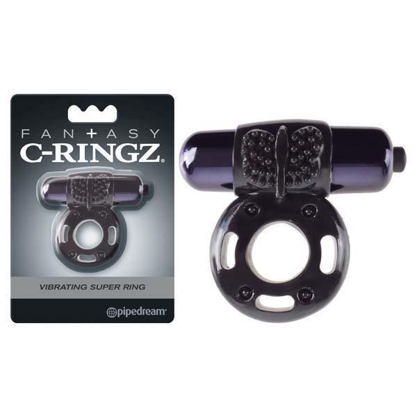 Fantasy C-Ringz Vibrating Super Ring - Black Vibrating Cock Ring