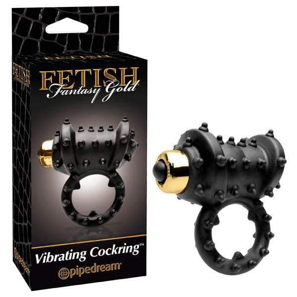 Fetish Fantasy Gold Vibrating Cock Ring - Black/Gold Vibrating Cock Ring