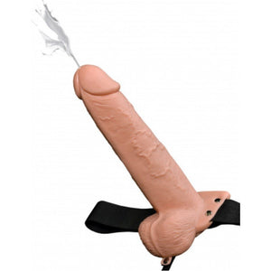 Fetish Fantasy Series 9 Inch Hollow Squirting Strap-On with Balls - Flesh