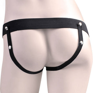 Fetish Fantasy Vibrating 7 Inch Hollow Strap-On with Remote - Tan