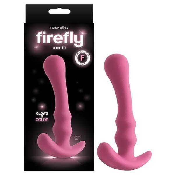 Firefly Ace III - Glow In Dark Pink 14 cm Anal Plug