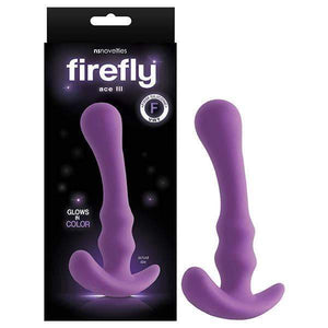 Firefly Ace III - Glow In Dark Purple 14 cm Anal Plug
