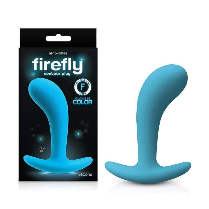 Firefly Contour Plug - Glow in Dark Large Blue Butt Plug