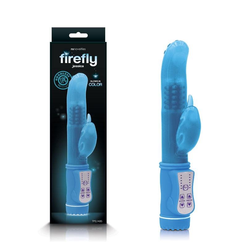 Firefly - Jessica - Glow In Dark Blue Rabbit Vibrator