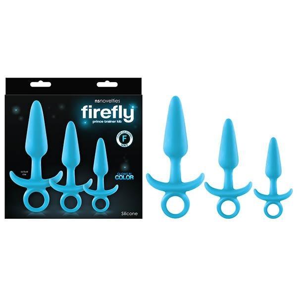 Firefly - Prince Trainer Kit - Glow in the Dark Blue Butt Plugs - Set of 3 Sizes