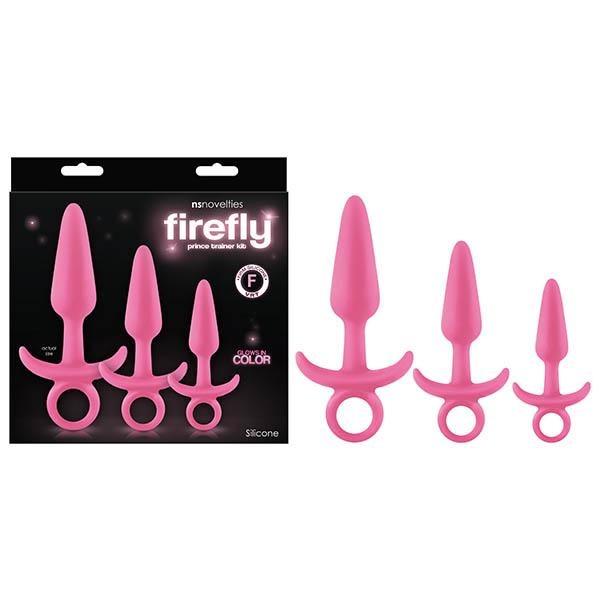 Firefly - Prince Trainer Kit - Glow in the Dark Pink Butt Plugs - Set of 3 Sizes