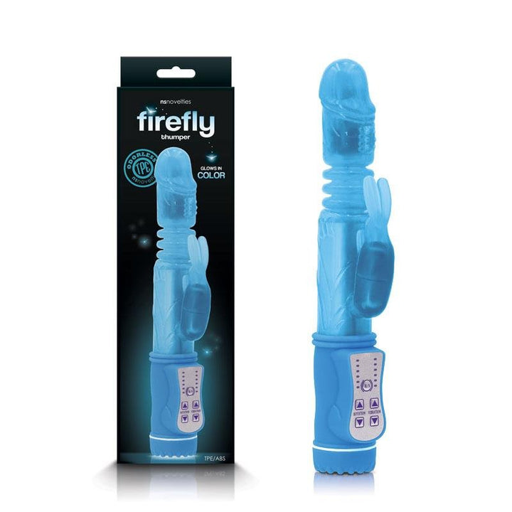 Firefly - Thumper - Glow In Dark Blue Thrusting Rabbit Vibrator