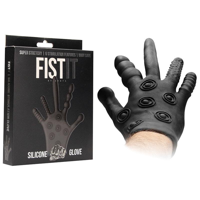 Fist-It Silicone Stimulation Glove - Black Fetish Glove
