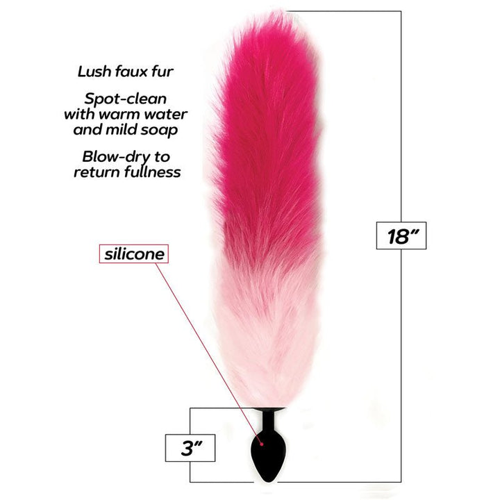 Foxy Fox Tail 18 Inch Butt Plug Tail - Pink Gradient
