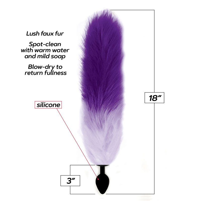 Foxy Fox Tail 46cm Butt Plug Tail - Purple Gradient 