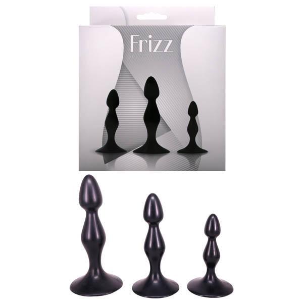 Frizz - Black Butt Plugs - Set of 3 Sizes