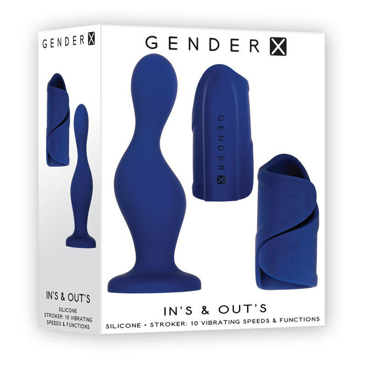 Gender X IN'S & OUT'S - Blue Plug and Vibrating Stroker Kit