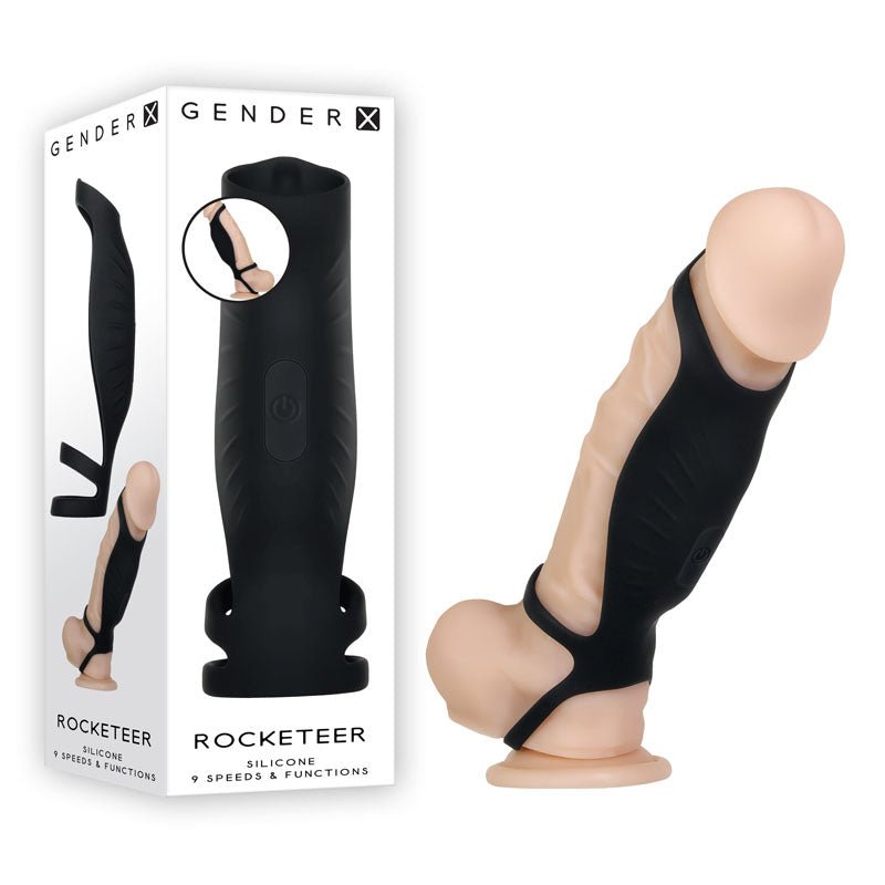 Gender X ROCKETEER - Black Vibrating Penis Sleeve