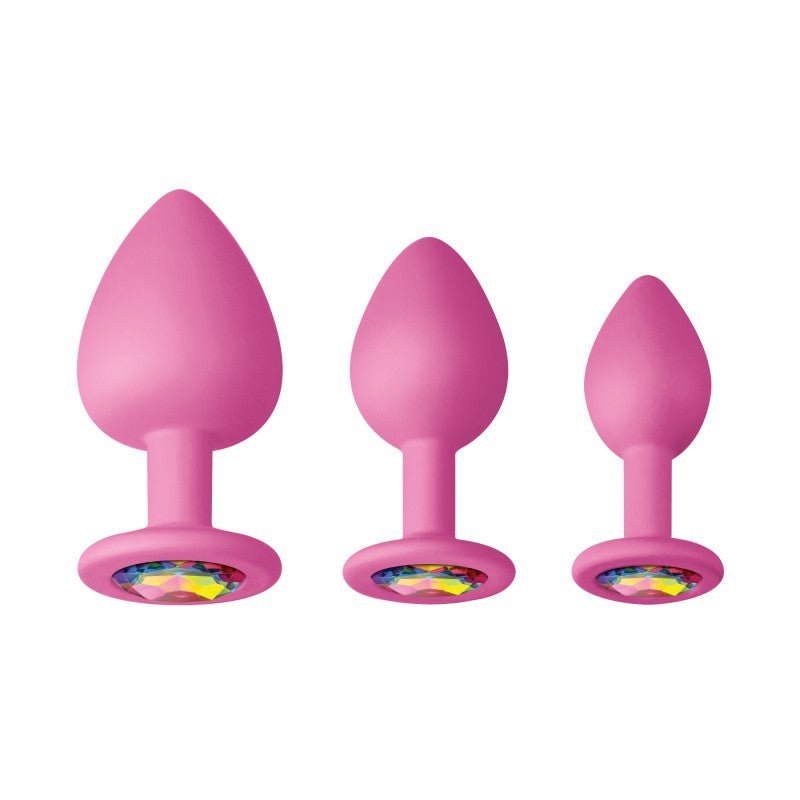 Glams Spades Butt Plug Trainer Kit - Pink - 3 Sizes