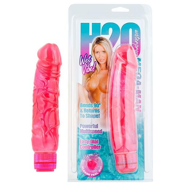 H2O Mega-Man - Pink 8.5 Inch Vibrator