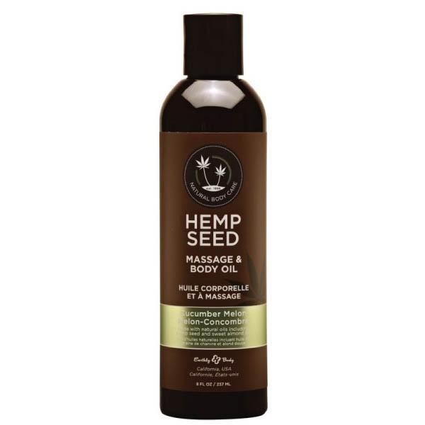Hemp Seed Massage & Body Oil - Cucumber Melon Scented - 237 ml Bottle