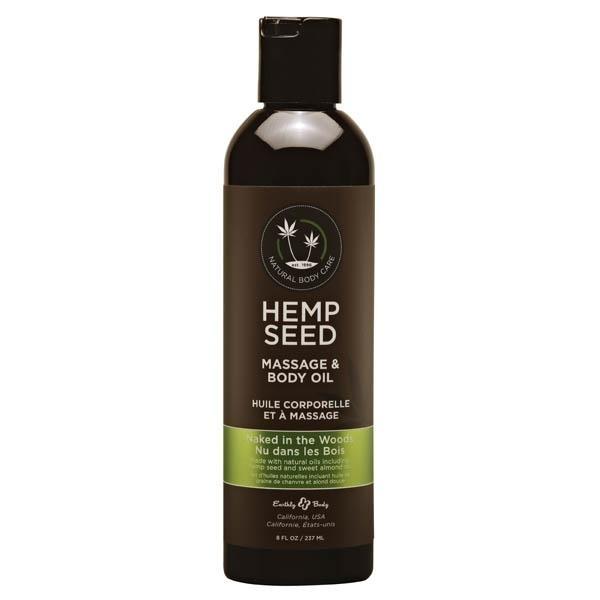 Hemp Seed Massage & Body Oil - Naked In The Woods (White Tea & Ginger) Scented - 237 ml Bottle