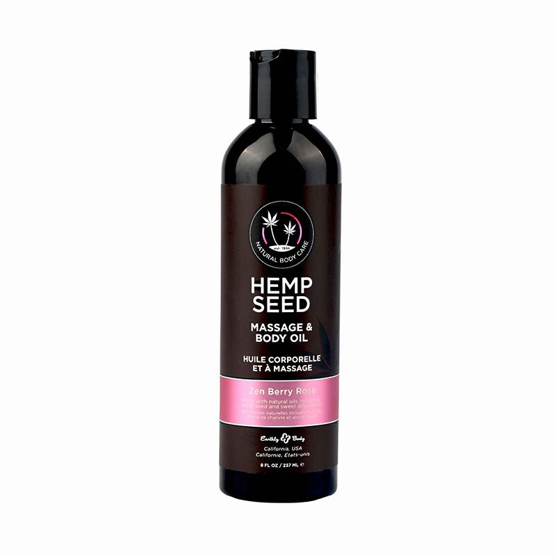 Hemp Seed Massage & Body Oil - Zen Berry Rose Scented - 237ml