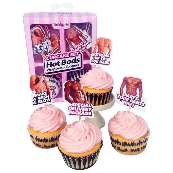 Hot Bods Cupcake Set - Party Cupcake Wrappers & Toppers - 24 Pack
