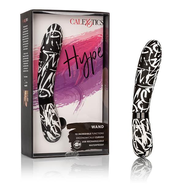 Hype Wand - Black/White 12 cm USB Rechargeable Vibrator